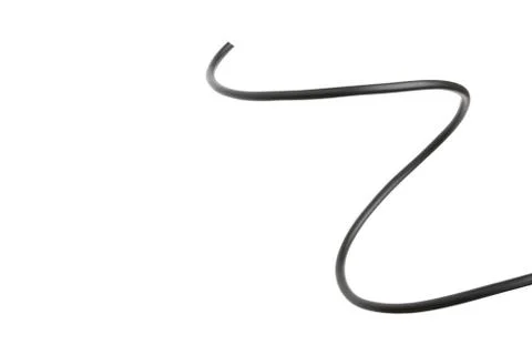 Black wire isolated on a white background abstraction. Foto stock