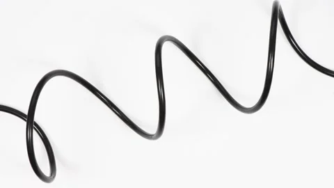 Black wire isolated on white. Top view. Loop motion. Rotation 360. Stock Footage 168532612