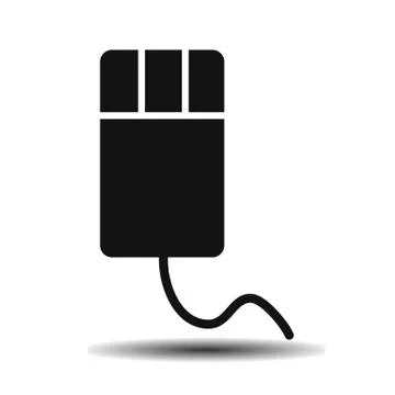 Black wired computer mouse Stock Illustration