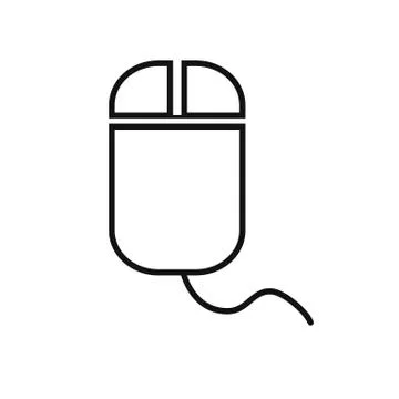 Black wired computer mouse vector icon 스톡 일러스트