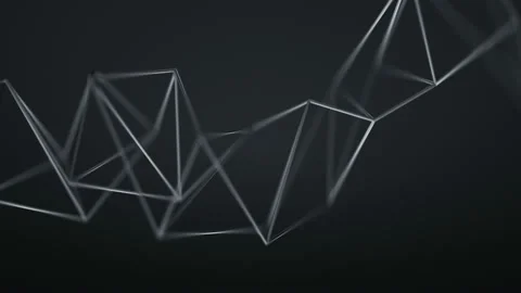 Black wireframe shape seamless loop 3D render animation Stock Footage 106722399