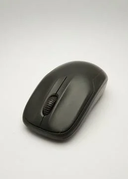BLACK WIRELES COMPUTER MOUSE Stock Photos