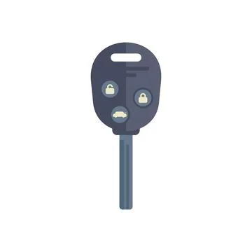 Black wireless car key showing buttons locking unlocking and opening trunk Stock Illustration