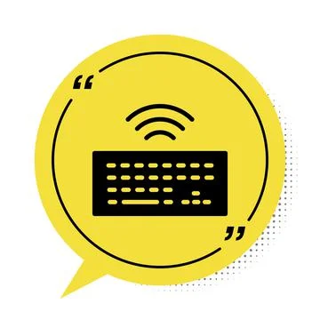 Black Wireless computer keyboard icon isolated on white background. PC component Stock-Illustration
