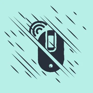 Black Wireless computer mouse icon isolated on green background. Optical with Stock Illustration