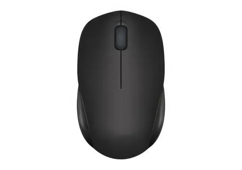 Black wireless computer mouse with scroll wheel Stock Photos