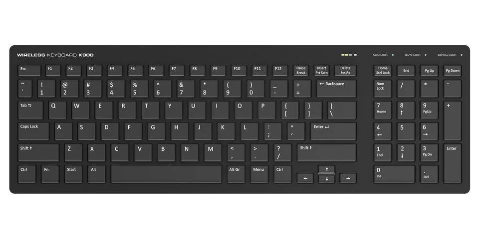Black wireless computer PC keyboard Stock Illustration