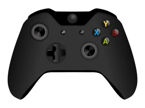 Black wireless Game controller isolated on white Stock Illustration