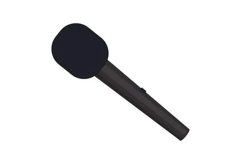 Black wireless microphone on a white background vector graphics 스톡 일러스트