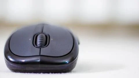 Black Wireless Mouse Close Up Stock Photos