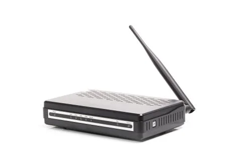 Black wireless router Stock Photos