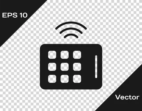 Black Wireless tablet icon isolated on transparent background. Internet of .. Stockillustratie