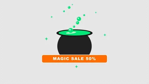 Black Witch Cauldron with Boiling Green Potion and Floating Bubbles on Pop Stock Footage 346566941