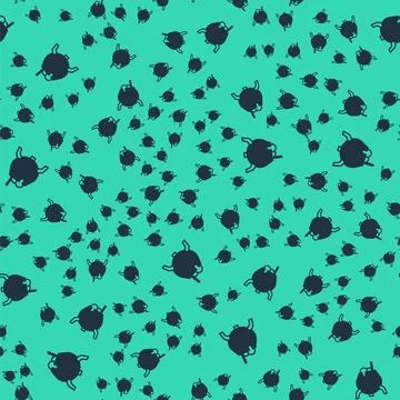 Black Witch cauldron icon isolated seamless pattern on green background. Ha.. Stock Illustration