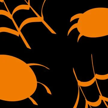 Black Witch Hat Silhouette on Bright Orange Background Stock Illustration