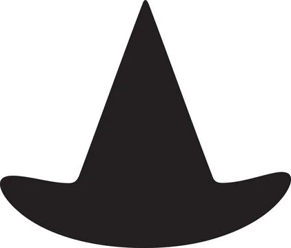 Black witch hat silhouette on a white background Stock Illustration