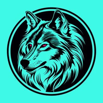 Black Wolf Head Vector illustration Stock Illustration