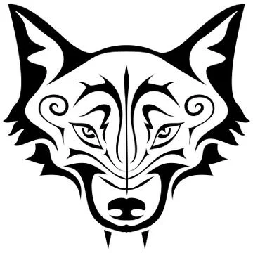 Black wolf tattoo Stock Illustration