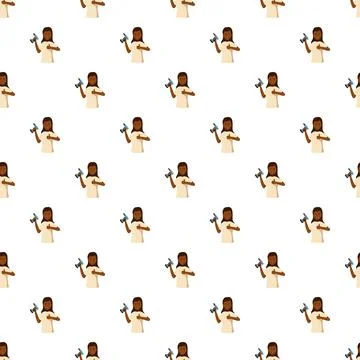 Black woman with drill thumbs up pattern Stock Illustration