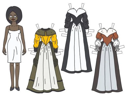The black woman paper doll lady Stock Illustration