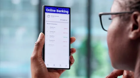 Black Woman Using Mobile Banking App Stock Footage 328407311