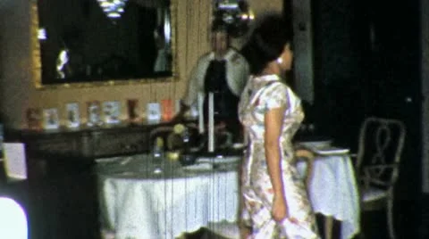 Black Women DINNER TABLE African American 1960s Vintage Film Home Movie 5287 Stock Footage