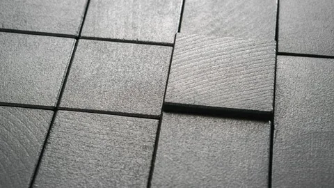 Black wooden cubes, random motion.  Abstract background. Stop motion. Stock Footage 87988742