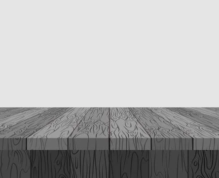 Black wooden table background. Texture tree vector illustration plane. Stock Illustration