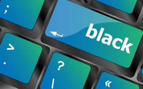 Black word. enter button on computer pc keyboard key Illustrazione stock