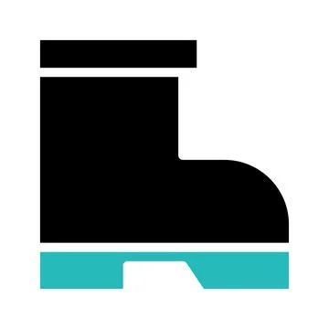 Black work boot icon. Concept of safety, protection, and construction. Stock Illustration