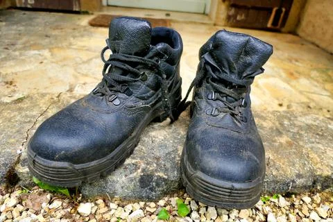 Black Work Boots Stock Photos