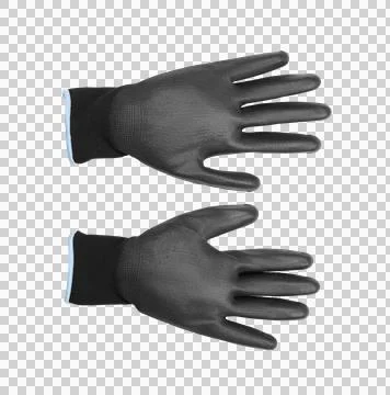 Black work gloves isolated on transparent background Stock Photos
