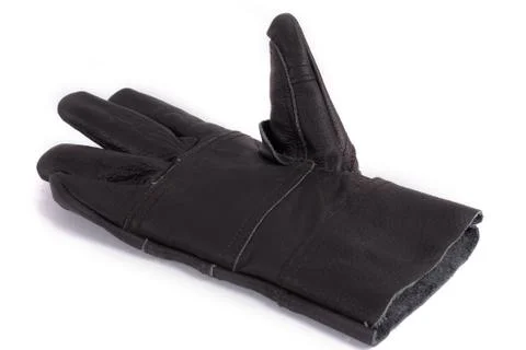Black work gloves on white background Foto stock