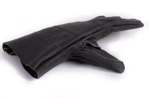 Black work gloves on white background Stock Photos