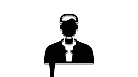 Black Worker icon isolated on white background. Business avatar symbol user Stock Footage 233967929