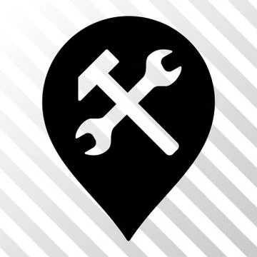 Black Workshop Map Marker Interface Toolbar Pictogram 스톡 일러스트