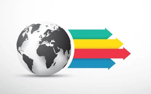 Black world with colored option arrows Illustrazione stock