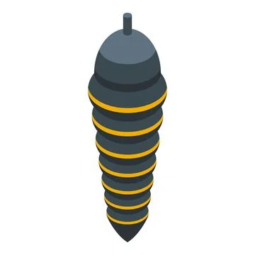 Black worm cocoon icon isometric vector. Evolution insect Stockillustratie
