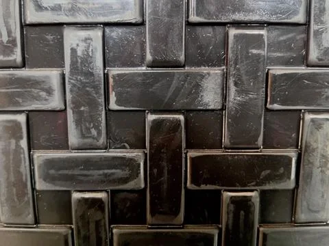 Black Woven Pattern Ceramic Tile Texture Stock Photos