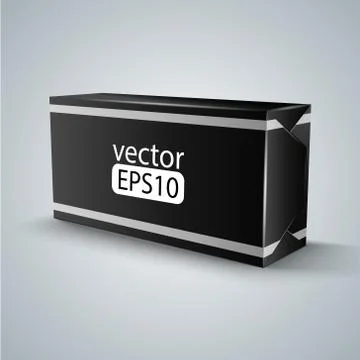Black wrap box package Stock Illustration