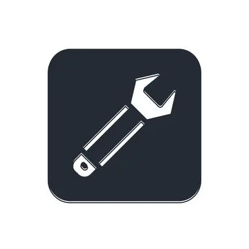 Black Wrench spanner icon isolated on white background. Spanner repair tool.. Stock Illustration