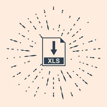 Black XLS file document icon. Download XLS button icon isolated on beige Illustrazione stock