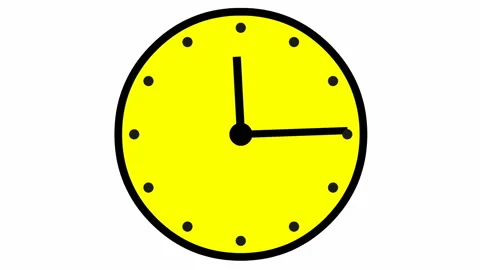 Black yellow clock 2 white Stock Footage 160797664