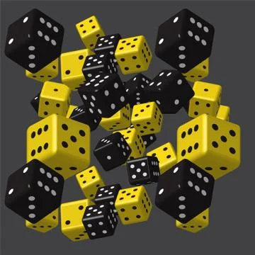 Black Yellow Dice Pattern Illustrazione stock