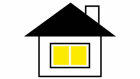 Black yellow house white Stock Footage 190890229