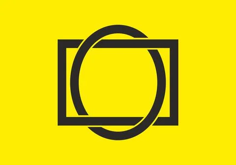 Black yellow of oval and rectangle shape Stock Illustration