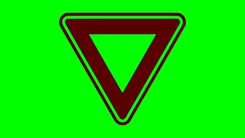 Black yield sign red flash animation Vídeos de archivo 342830162