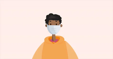 Black Young Man Wearing Protective Face Mask. Safety During Coronavirus. Stock Footage 172006770