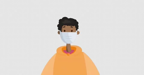 Black Young Man Wearing Protective Face Mask. Coronavirus Pandemic. Stock Footage 172041940
