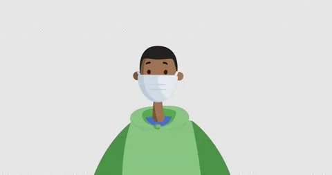 Black Young Man Wearing Protective Face Mask. Quarantine. Coronavirus Pandemic. Stock Footage 172042100